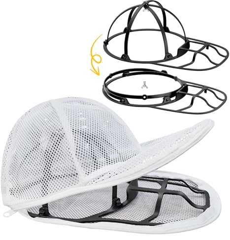 iyes.top Cap Washer für Baseballkappen, Zusammenklappbares Cap-Waschmaschinen-Form für Waschmaschine & Geschirrspüler, Basecap-Waschgestell-Protector-Halter mit Rahmen, Kappen-Waschen-Gitter für die