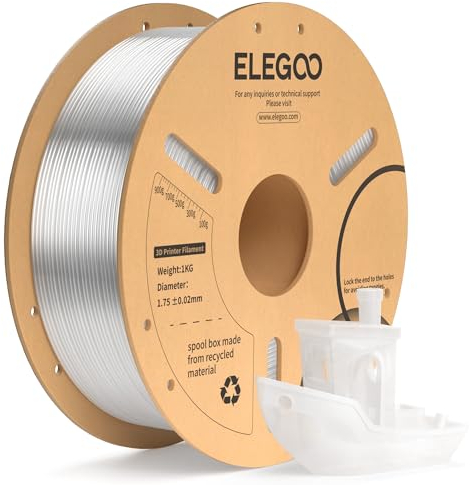 ELEGOO PLA+ Filament 1.75mm Transluzent 1KG, PLA Plus 3D Drucker Filament, Härter und Stärker Filament-3D-Druckmaterialien, Maßgenauigkeit +/-0,02mm, Kompatibel mit 3D Printer(1KG/Spool)