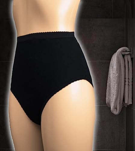 Pantaloni protettivi da donna, lavabili, ideali per IBS, slip foderati impermeabili, biancheria intima ecologica, colore: bianco e nero (taglia XXXL, nero)