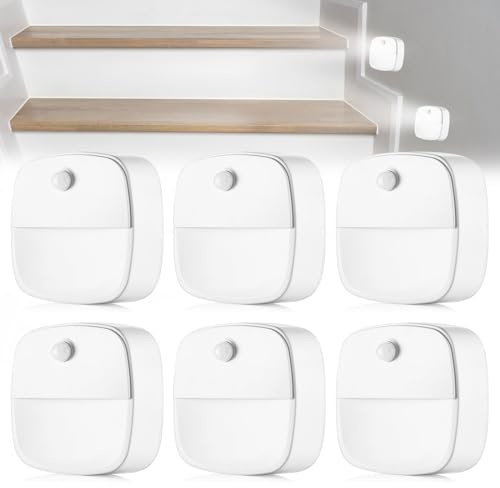 LED-Nachtlicht, Lampe mit Bewegungsmelder, 6 Stück, für den Innenbereich, 6000 K, für Flur, Schlafzimmer, Orientierungslicht