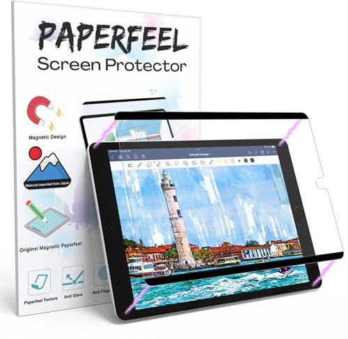 PAPERFEEL Magnetischer Schutzfolie für iPad 9. 8. 7. Generation 10,2 Zoll