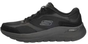Skechers herr Arch Fit 2.0 Sneaker, Svart mocka mesh duraleather trim, 44 EU