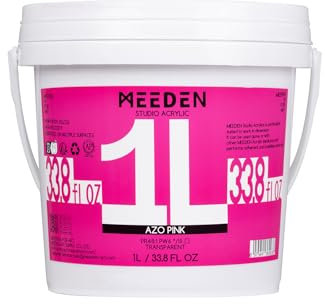 MEEDEN Rosa Acrylfarben 1L: Heavy Body Gloss Acryl Farbe für Leinwand Holz Wand Textile, Groß Acrylic Paint - Wasserfest & Ungiftig & Schnelltrocknend - Azo-Rosa