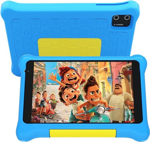 HotLight Tablet Bambini 7 Pollici Kids Tablet con Controllo Parentale, Android 13 Tablet, Quad-core Processore Doppia Fotocamera, Wifi Bluetooth, Tablet per Bambini con Custodia(Blue)