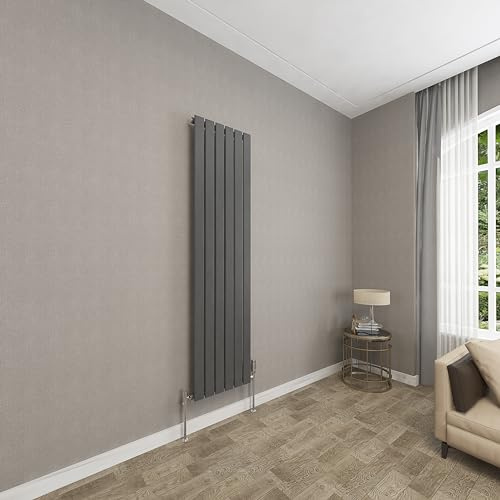 Sky bathroom | 1600x408mm Vertical Designer Radiators Anthracite Flat Panel Single Panel Central Heating Radiator