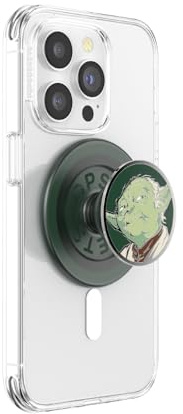 PopSockets PopGrip for MagSafe, Magnetic Phone Grip & Stand, Swappable Top, Secure Grip for iPhone MagSafe Cases, Kickstand for Hands-Free Viewing, Wireless Charging Compatible, StarWars - Enamel Yoda