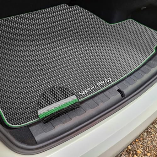 To fit Dacia Duster II 2X4 (2018+) Non 4x4 models only Diamond Rubber Bootmat + Green & Grey Trim [101397B]