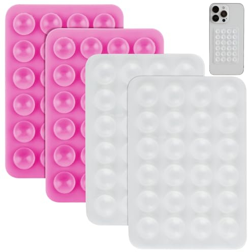 4 Piezas Soporte De Silicona para Teléfono Móvil Ventosa Soporte para Teléfono Móvil Ventosa Soporte para Smartphone Ventosas para Coche Soporte para Móvil Compatible con Todos Los Modelos De Móvil
