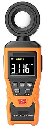 DIGNIFE Posemètre Luxmètre Numérique, Lumenmètre Lux/FC Mètres Luminomètre Illuminomètre Professionnel Max/Min/Maintien des Données/LCD.