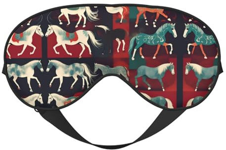 Verschiedene Arten von Pferden, atmungsaktiv, verstellbare Augenmaske, effektive Schattierung, Augenbinde zum Schlafen, mit Gummiband