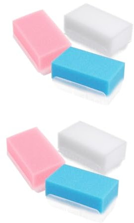 Healvian 2sets Cradle Cap Treatment Bath Sensory Brush Set Soft Sponge Bath Scrubber for Body 3pcs*2