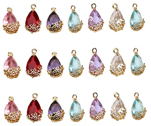SEWACC 63 Stk modische Anhänger Schmuckanhänger Schmuckbasteln Schmuckzubehör Schmuckverzierung Halskette Armband machen Charme Charms in Form von Wassertropfen Zirkon-Anhänger