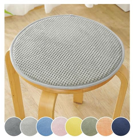 Stuhlkissen, Sitzkissen, rundes Stuhlkissen, Outdoor-Schulsitzbezug, Bodenkissen, Stuhlkissen for Küche, Haus, Garten, Bank, Stuhl, Sitzkissen (1 Packung)(Light Gray,40x40x3cm)