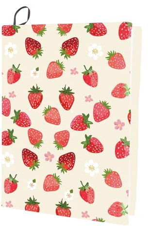 craspire Dehnbarer Buchumschlag Mit Erdbeermotiv Früchte Rosa Umschlag Waschbar Wiederverwendbar Große Buchhülle Aus Nylon Buchschutz Elastische Notizbuchumschläge Für 9x11 Zoll Hardcover Bücher