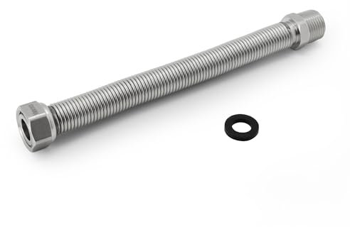 Vancoco Edelstahl-Flexrohr 1/2 Zoll Wellrohr Ausziehbar Flexibles Anschlussrohr Längenverstellbar von 200-400 mm Universelles Verbindungsrohr