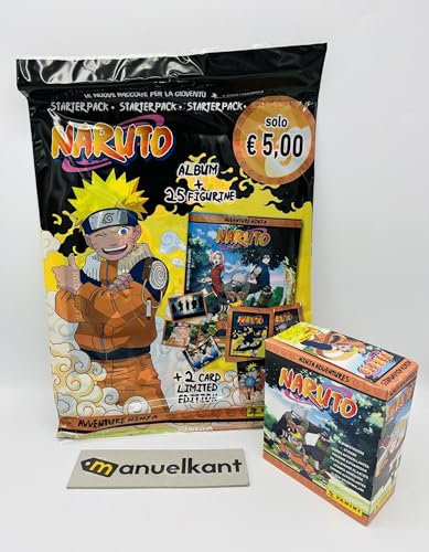 manuelkant Starter Album + Scatola Box da 24 bustine di figurine per la raccolta di Naruto Avventure Ninja