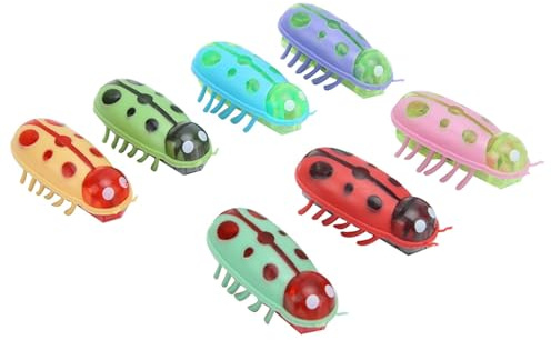 ZASCHMOY Juego de Juguetes de Gato Eléctrico de Mariquita Interactiva con un Mini Diseño Lindo para un Juego Activo - 7 Piezas en Colores Vibrantes para Entretenimiento Interesante