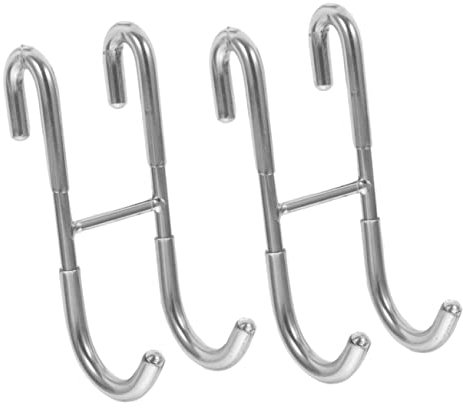 Hemobllo 2 Ganci Per Porta Doccia in Acciaio Inox 304, Ganci Per Asciugamani Doccia e Accessori, Resistenti Per Cucina e Bagno, Compatibili Porte in Vetro, Senza Installazione
