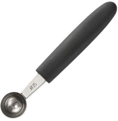 Melonen-Kugelschaufeln aus Edelstahl, langlebig, multifunktional, Edelstahl-Eisportionierer, breite Anwendung, 25 mm, rund