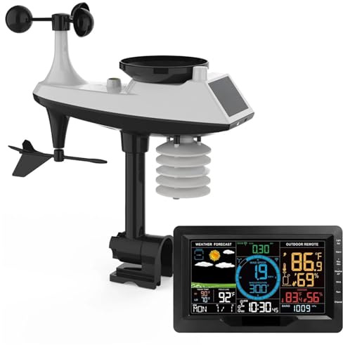 Station'meteo, Station météo professionnelle sans fil, pluviomètre 8 en 1 avec capteur extérieur, prévisions météorologiques, Horloge d'humidité
