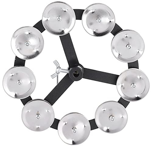 Drum Cymbal Tambourine with 9 Metal Jingles | Hi - Hat Mountable Percussion Accessory for Enhanced Sound | Ching Ring for Drums/Live Performance/Studio