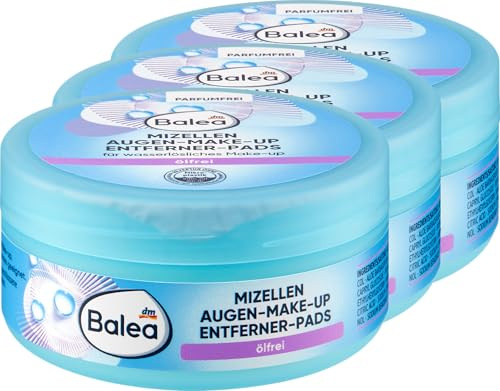 Balea Mizellen Augen-Make-up Entferner-Pads, Ölfrei, 150 Stück (3er-Pack)