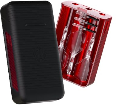 Harrows Vault Dartcase | Premium Hardcase für 3 montierte Darts + Ersatzteile | Stoßfest & Soft-Touch Oberfläche (Red/Black)