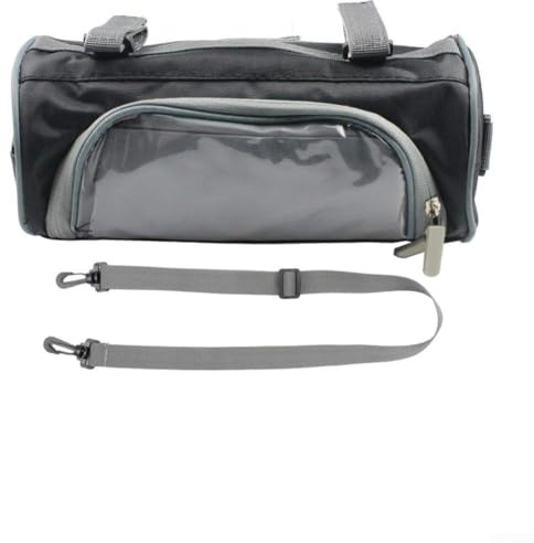 Gettimore Bolsa de almacenamiento para manillar delantero de motocicleta, piel sintética, impermeable, con ventana táctil grande, color negro