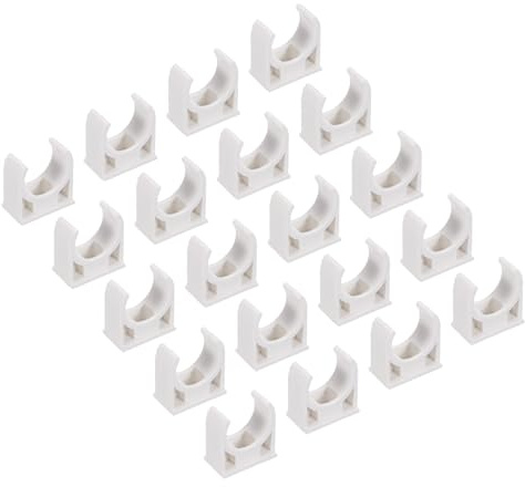 QUARKZMAN 50 Stück PVC U-förmige Rohrverbinder Klemmen Clips Innendurchmesser 16mm Weiß Schnappverbindung Für Schlauch Elektroleitung Haushaltsausstattung