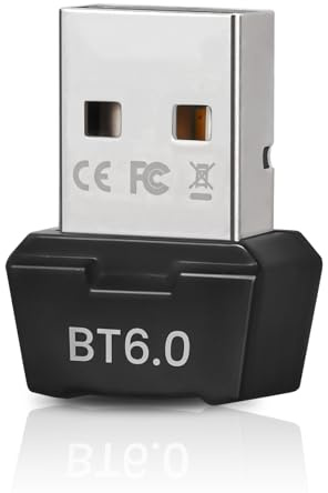 Adattatore Bluetooth 6.0 per PC, dongle USB per Windows 11/10/8.1, Mini adattatore Bluetooth per mouse, tastiera, cuffie, controller, connessione wireless