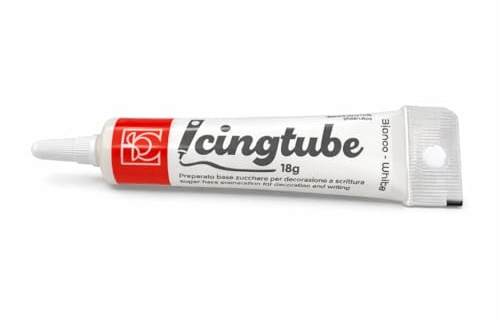 Modecor, Tubetto Scrittura Alimentare 18g, Icing Pronto all'Uso per Decorazione Torte e Dolci, Penna Decorativa per Scritte e Disegni su Pasta di Zucchero, Ideale per Feste e Compleanni (Bianco)