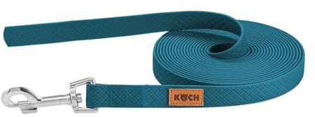 KOCH Schleppleine Waterproof ohne Handschlaufe, Made in Germany, wasserdicht & schmutzabweisend, 3m, 5m, 10m, 15m, ideal für Alltag und Training, Petrol / 20mm / 3 Meter