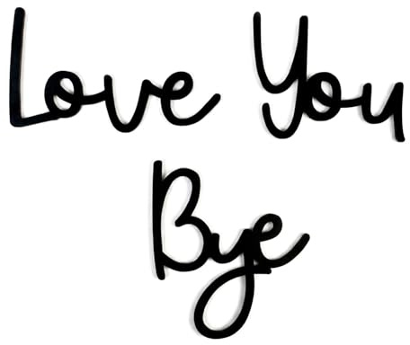 Love You Bye Above Door Sign, Modern Black Wooden Wall Art Decor for Hallway and Stairs, Stylish Home Decoration Letters with Double-Sided Tape for Entryway, Living Room, Bedroom
