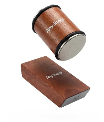 AnySharp Set d’aiguiseur à couteaux roulant premium avec guide d’angle magnétique, aiguiseur diamanté multi-angle 15° et 20°, outil d’aiguisage facile et sûr pour couteaux de cuisine