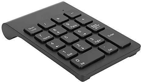Wireless Number Keypad, 2.4GHz Portable Mini USB Numeric Pad 18 Keys Financial Accounting Keyboard Extensions for Laptop, PC, Desktop, Surface Pro, Notebook(Black)