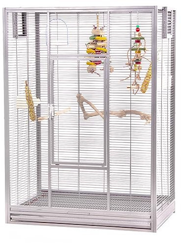 Montana Cages | Vogelkäfig Melbourne 80 - Platinum erweiterbarer Käfig Voliere für Sittiche, Kanarienvögel & Finken