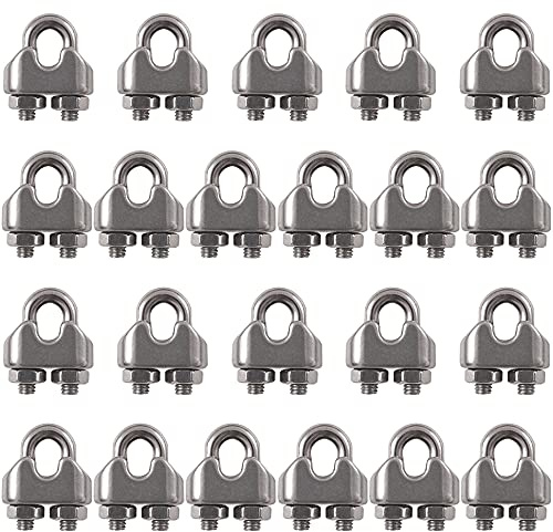 Cozihom 1/8 Zoll M3 Drahtseilklemme Klemme 304 Edelstahl U-Bolzen Sattelbefestigung 22 Packungen