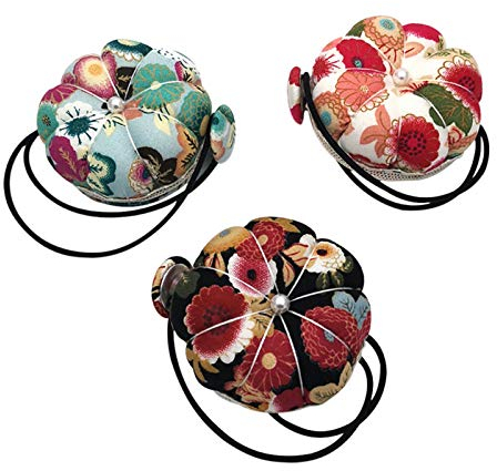 Skrskr Armnadelkissen Handgelenk Nadelkissen Florales Vintage Nähmaschinen Nadelkissen Zum Nähen Zubehör DIY Handwerk Für Kreuzstich Nähen Heimnähen 7x7x4,78 cm