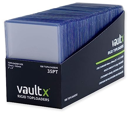 Vault X Toploaders 35pt (100 Pack), 3 x 4 Seamless Clear Rigid Card Holders for Trading Cards TCG