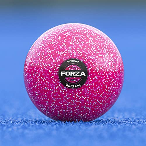 FORZA Match & Training Hockey Balls - Dimpled & Smooth | Complete Range - Tried & Tested By Hockey Wales (Pack of 1, Glitter Training Ball | Pink)