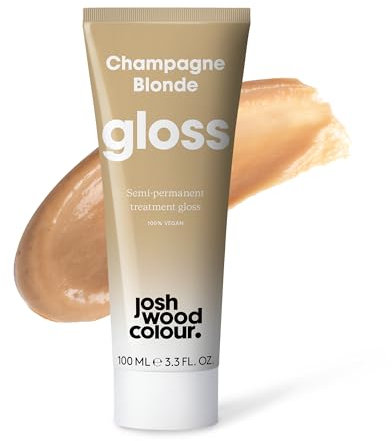 Josh Wood Hair Gloss (Champagne Blonde) - Semi-permanent gloss, adds warm and golden tones, refreshes and conditions hair colour - Lasts up to 6 washes - 100% Vegan - Cream (100ml)