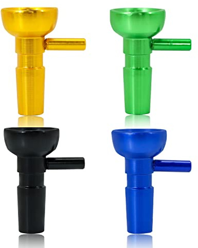 2pcs 14mm Male Metal BongBowl Adaptor, Metal SmokingBowl Slider for Glass Pipes, Oil Rig Hookah