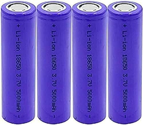 Batería Recargable De Alta Capacidad, Batería De Litio 18650, Batería Recargable De 3,7 V Y 5000mAh para Linterna,4 Habitaciones