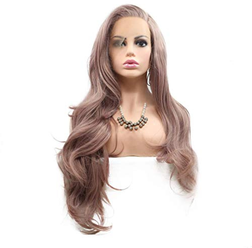 Perruques Frontales Perruques Synthétiques Coupe De Cheveux Ondulée En Couches Densité 150% Cheveux Synthétiques Résistants Aux Hautes Températures Perruque Avant Pour Femme, 20 Pouces (22 Pouces)