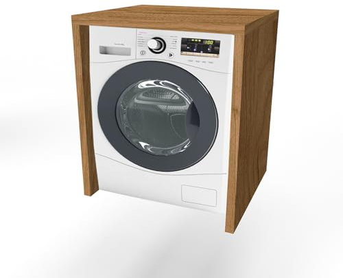 Liberoshopping Mobile Coprilavatrice in Legno Nobilitato – Salvaspazio, Facile da Montare, Per Lavatrice o Asciugatrice, Adatto per Bagno, Lavanderia e Soggiorno – 79x91x65 cm (Noce)