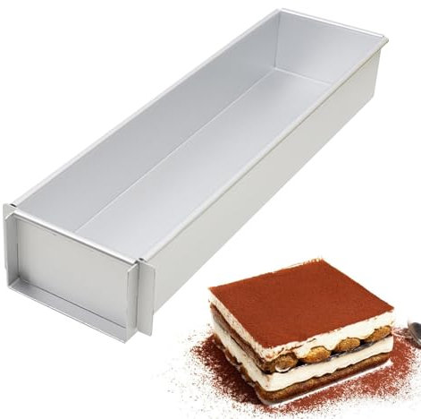 Moule à gâteau Tiramisu – Alliage d'aluminium épais durable, moule à gâteau à la crème glacée | Moule de plat de cuisson rectangulaire polyvalent, de gâteau au fromage mobile pour fête d'annive