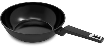 SOGO Sartén Wok Antiadherente 28cm Cocina Sin Pegarse Con Revestimiento QuanTanium - Wok Inducción De Aluminio Forjado Para Cocinar Saludable - Sarten Wok Apta Lavavajillas Y Mango Anticalor