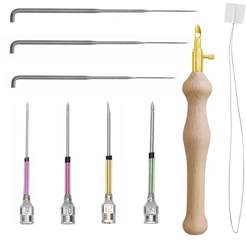 8 Pcs Punch Needle Kit, Needle Punch Tool Kit, Punch Needle Kits for Adults Beginners, Adjustable Punch Embroidery Kits Sewing Embroidery,for Adults Beginner Floss Cross Stitch Needlework Diy Craft