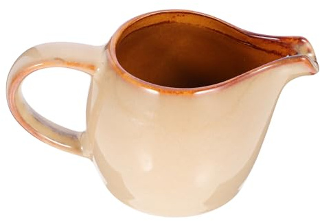 MOLUCKFU Jarra De Leche De Cerámica Jarra De Crema Con Y Mango Recipiente Para Leche Y Salsa Para Café Té De La Tarde Y Reuniones Familiares 4.33X2.67X2.12In