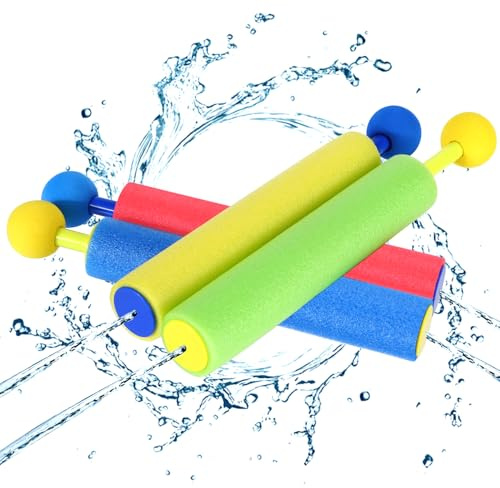 4 Pièces Pistolet à Eau Mousse pour Enfants | Jouets d'Été pour Piscine, Plage & Jardin – Blaster à Eau Anti-Fuite avec Design Amusant | Faveurs de Fête & Cadeaux pour Lutte Contre l'eau